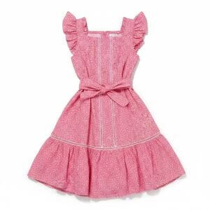 French Connection Girls Pink Coquette Dress S 7/8 Floral Ruffle Spring Summer